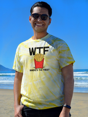Where's The Fries? Men's Tie-Dye Cyclone T-Shirt – 100% Cotton Comfort